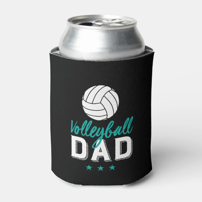 Volleyball Dad Proud Father of Sports Player Son Can Cooler (Can Front)