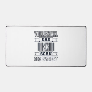 Volleyball Dad Scan for Payment Funny Shirt Design Desk Mat