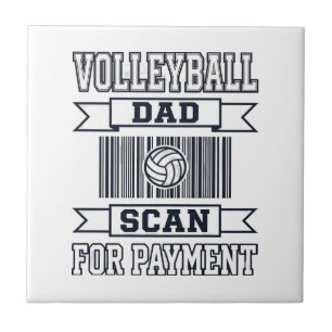 Volleyball Dad Scan for Payment Funny Shirt Design Tile