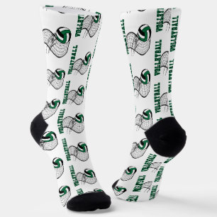 Volleyball - Dark Green, Black and White Socks