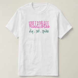 Volleyball Dig Set Spike (pink/green) T-Shirt