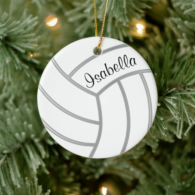 Volleyball - DIY Background Colour and Name Ceramic Tree Decoration (Tree)