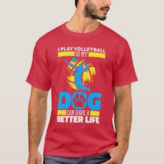 Volleyball Dog family boy T-Shirt
