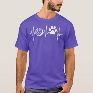 Volleyball  Dog Lover Heartbeat Volleyball Lover  T-Shirt