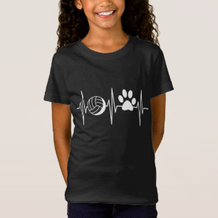 Volleyball Dog Lover Heartbeat Volleyball Lover T-Shirt