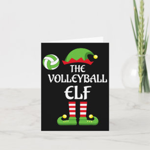 Volleyball Elf Christmas Merry Xmas Volleyball Pla Card