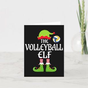Volleyball Elf Matching Family Group Christmas Par Card