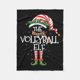 Volleyball Elf Matching Family Group Christmas Par Fleece Blanket