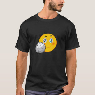 Volleyball Emoticon Face Funny Volleyball Ball Lov T-Shirt