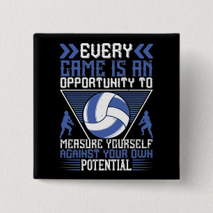 Volleyball -Every Game Is An Opportunity 15 Cm Square Badge