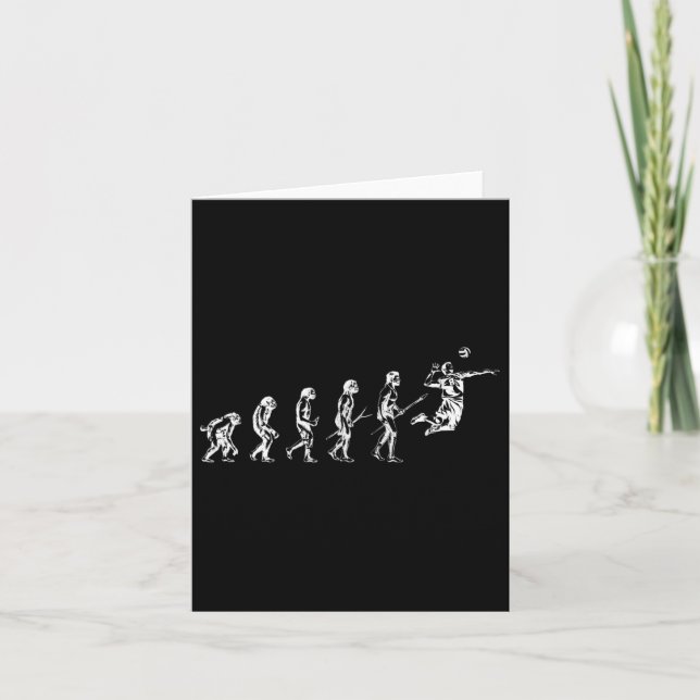 Volleyball Evolution Of Man Funny Vball Player Bea Card (Front)