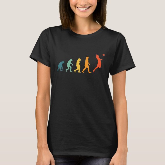 Volleyball Evolution Retro Beach Volleyball T-Shirt (Front)