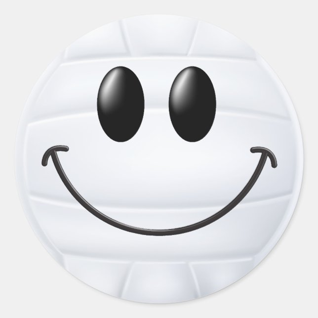 Volleyball Face Classic Round Sticker (Front)
