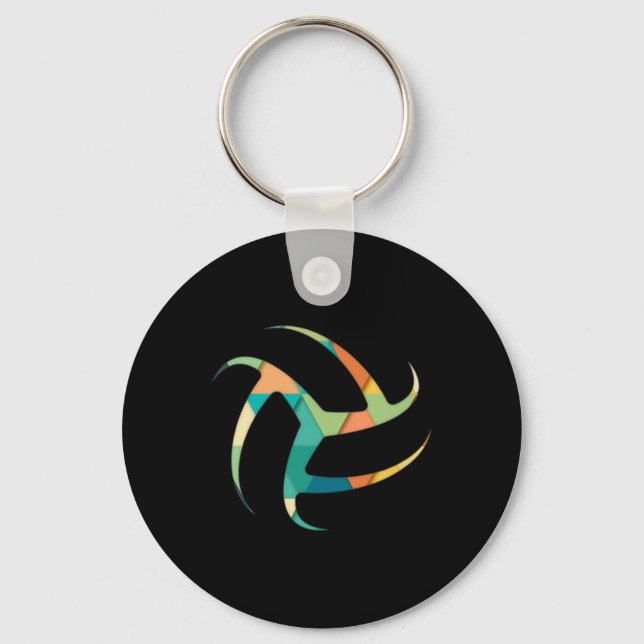 Volleyball Faded Colour T Team Player Mum Funny Gi Key Ring (Front)