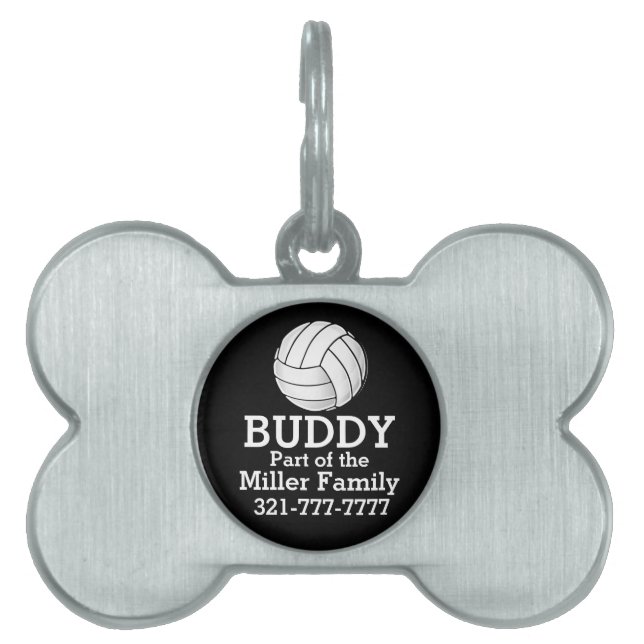 Volleyball Fan Pet Name Tag (Front)