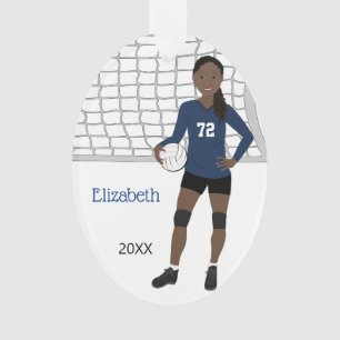 Volleyball Female in Blue and Black Ornament
