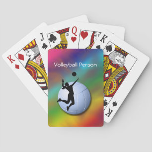 Volleyball Female Player and Ball personalize Playing Cards
