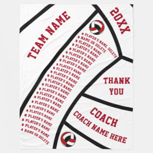 Volleyball Fleece Blanket up to 24 Player's, Coach
