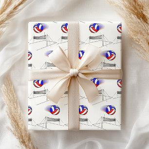 Volleyball Flies Over The Net Tissue Paper