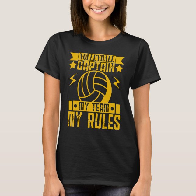 Volleyball For Men And Women Captain My Team My Ru T-Shirt (Front)