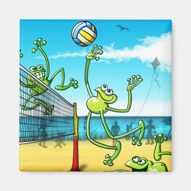 Volleyball Frog Magnet (Front)