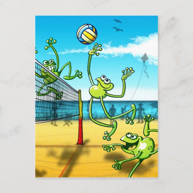 Volleyball Frog Postcard (Front)