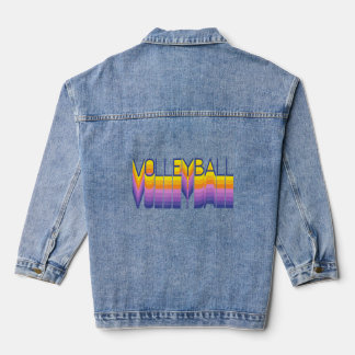 Volleyball - Fun Retro Look  Denim Jacket