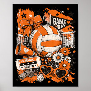 Volleyball Game Day Girls Volleyball Mum Purple Poster