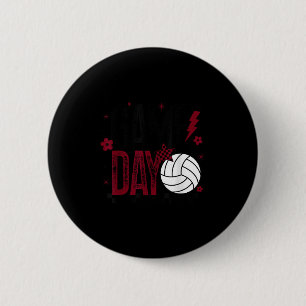Volleyball Game Day Retro Girls Volleyball Mom Mar 6 Cm Round Badge