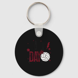 Volleyball Game Day Retro Girls Volleyball Mom Mar Key Ring