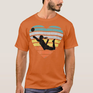Volleyball Gifts for n Girls Retro Vintage Heart  T-Shirt