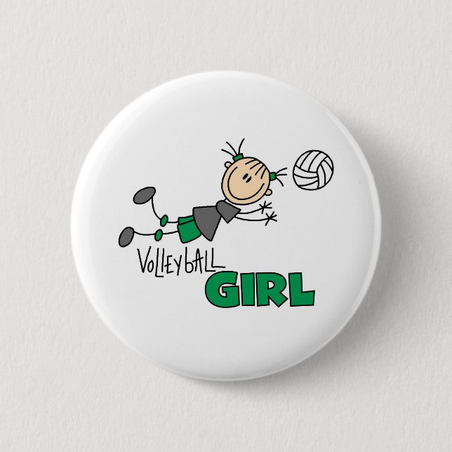 Volleyball Girl 6 Cm Round Badge (Front)