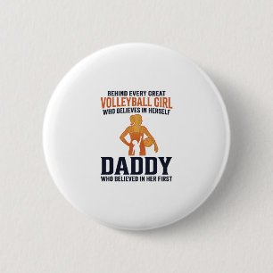 Volleyball Girl Daddy Vintage Engraving Shirt Desi 6 Cm Round Badge