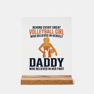 Volleyball Girl Daddy Vintage Engraving Shirt Desi Acrylic Sign