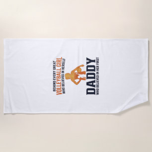 Volleyball Girl Daddy Vintage Engraving Shirt Desi Beach Towel