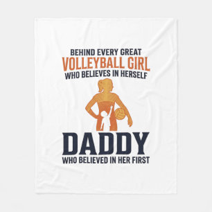 Volleyball Girl Daddy Vintage Engraving Shirt Desi Fleece Blanket