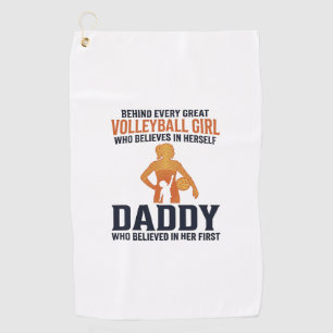 Volleyball Girl Daddy Vintage Engraving Shirt Desi Golf Towel