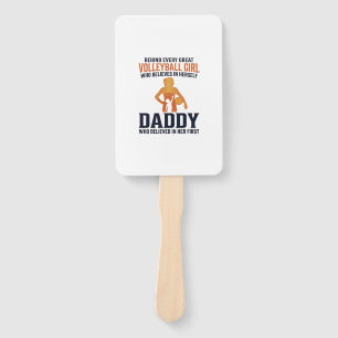Volleyball Girl Daddy Vintage Engraving Shirt Desi Hand Fan