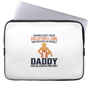 Volleyball Girl Daddy Vintage Engraving Shirt Desi Laptop Sleeve