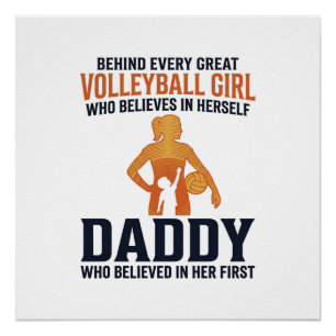 Volleyball Girl Daddy Vintage Engraving Shirt Desi Poster