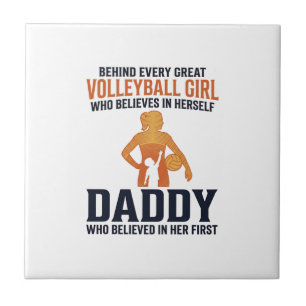 Volleyball Girl Daddy Vintage Engraving Shirt Desi Tile