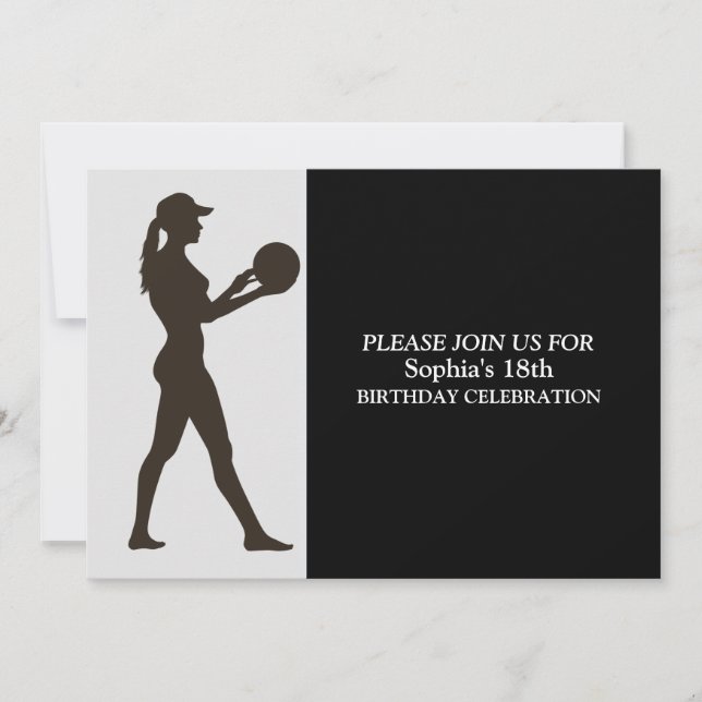 Volleyball Girl Player Birthday Party    Invitation (Front)