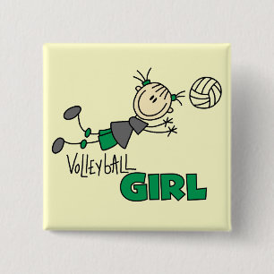 Volleyball Girl Tshirts and Gifts 15 Cm Square Badge