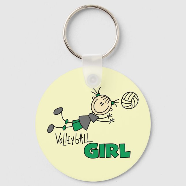 Volleyball Girl Tshirts and Gifts Key Ring (Front)