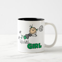 Volleyball Girl Two-Tone Coffee Mug