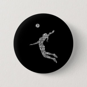 Volleyball Girl Women Youth Player 6 Cm Round Badge