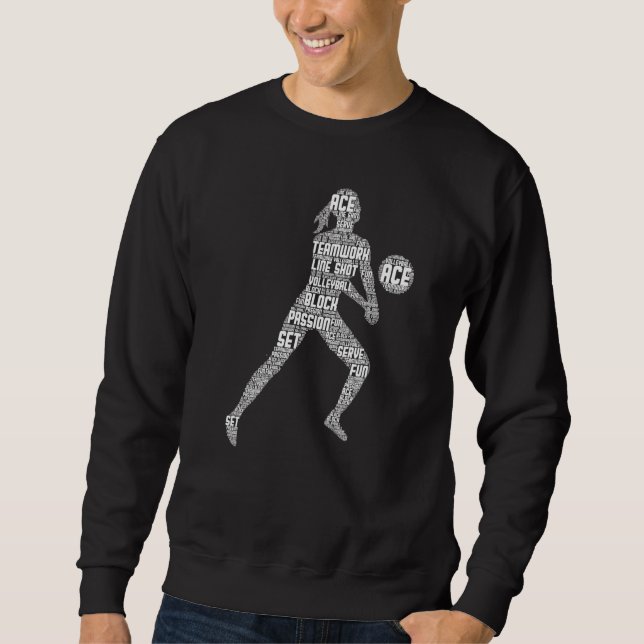 Volleyball Girl Women Youth Sweatshirt (Front)