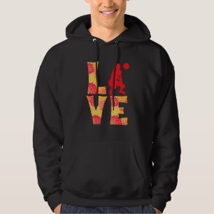 Volleyball Girls Floral Love Hoodie