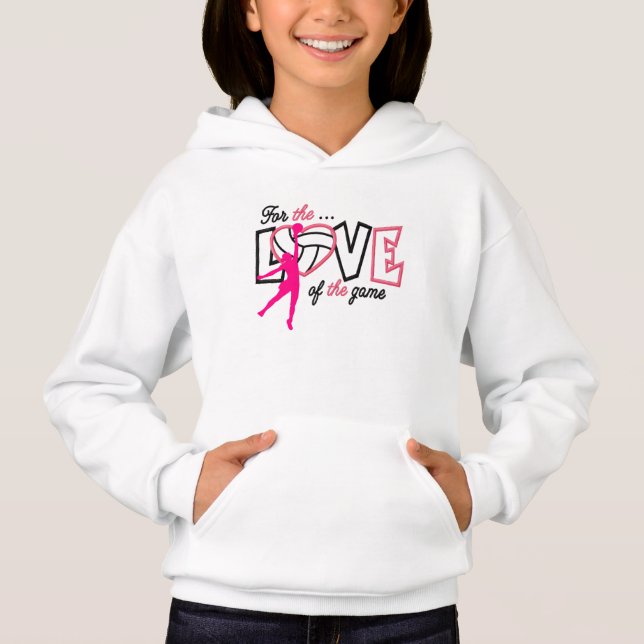 Volleyball GIRLS PINK HOODIE (Front)