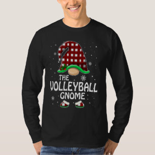 Volleyball Gnome Buffalo Red Plaid Matching Family T-Shirt